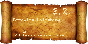 Borovits Kolombina névjegykártya